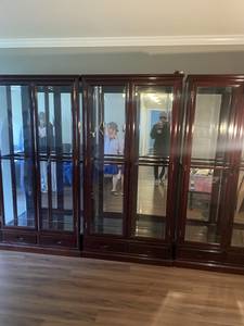 Cabinets waiting to be wrapped and moved