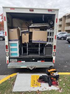 Items to be moved in the back of a moving truck